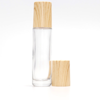Bouchon en bois de haute qualité 10ml, huile essentielle en verre Rose, à utiliser avec un rouleau de pierres précieuses en cristal et un capuchon en or Rose