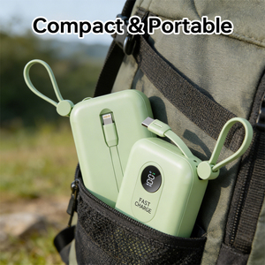 Batterie externe à charge rapide 20W avec câble intégré, chargeur portable, écran LED, mini batterie externe pour appareils intelligents - Product Image 6