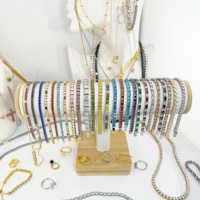 Gelang Huruf B Adjustable Mewah Pvd Ukuran 3mm 4mm 5mm Singapura, Berlapis CharmSteel, Cincin Hati VVS, Multi Warna CZ Cubic Zirconia