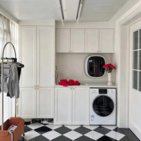 Meuble de salon modulaire en bois de style européen, design à panneaux surélevés, écologique, grande capacité de rangement, meubles durables pour la maison