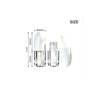 Tubes de brillant à lèvres vides de 3,5 ml, style mignon, flacon rond avec capuchon balle, applicateur épais, contenants pour brillant à lèvres, emballage de brillant à lèvres, commande en gros