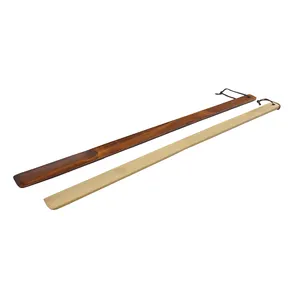 19 Years Hangers Manufacturer OEM extra long handle shoehorn wooden shoe horn long for hotel