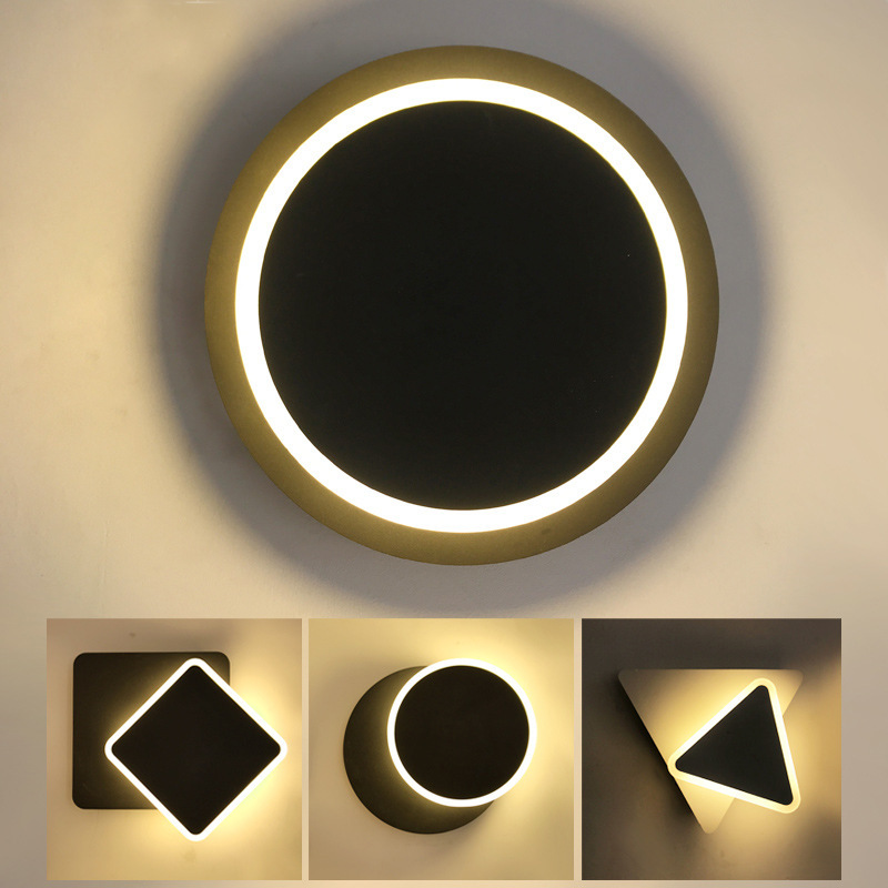 Lámpara de pared LED cuadrada para dormitorio, sala de estar, candelabro blanco y negro, luces de pared giratorias de 360 ​​grados, accesorios de Metal de 18 W/24 W