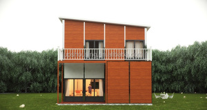 Fuente de la fábrica elegante calidad superior dos habitación prefabricadas de cemento inteligente casa/villa - Product Image 4