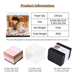 Cặp vợ chồng ngọt ngào 3D <span class=keywords><strong>Memo</strong></span> Pad tay xé cô dâu và chú rể mô hình hoa Vòng Hoa Trái Tim mô hình 3D lịch <span class=keywords><strong>Memo</strong></span> Pad cho món quà cưới - Product Image 6