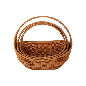 Nouveaux produits se vend en rotin comme panier tissé à la main portable <span class=keywords><strong>jardin</strong></span> cueillette et shopping panier <span class=keywords><strong>de</strong></span> fruits et légumes - Product Image 3