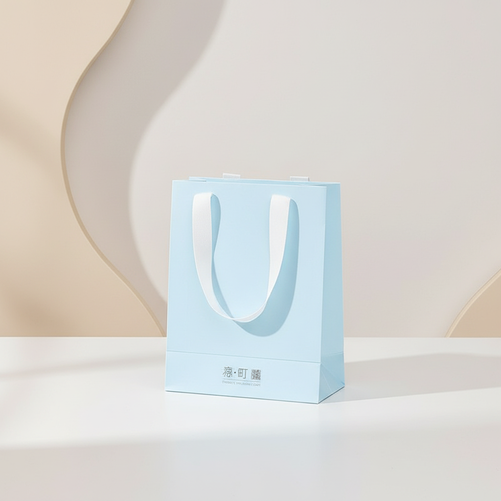Custom Eco-Friendly Durable Art Paper Bags Aseptic Microwaves Resistance Biodegradable Handmade Blue Packaging Custom Logo
