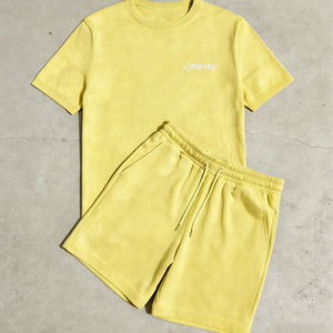 Setelan Kaos dan Celana Pendek Oversize 2 Potong, Gaya Y2K Streetwear Kasual Musim Panas, Warna Biru - Product Image 6