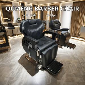Chaise de coiffure professionnelle en gros, salon de coiffure, pompe hydraulique, moderne, classique, inclinable, luxe, chaises de barbier noires pour hommes - Product Image 2