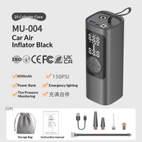 Gonfleur de pneus portable 150 PSI 6000 mAh, pompe à air sans fil pour voiture 26 L/min, affichage numérique, lumière LED, rechargeable Type-C, sac de rangement