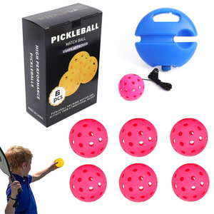 Blue Water Fill Base Self Return Tether 3 Pickleballs Elastic Cord Stable Ground Pickleball <b>Trainer</b> With Weighted Base Pro Kit - Product Image 3