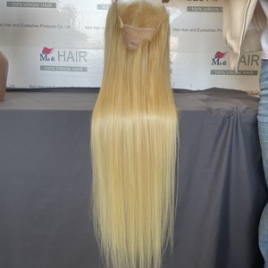 Peluca de Cabello Humano Rubio Brasileño de 32-40 Pulgadas para Mujeres Negras, Cabello Virgen Natural 613 Liso y Ondulado, Pelucas Largas con Frente de Encaje al por Mayor - Product Image 5