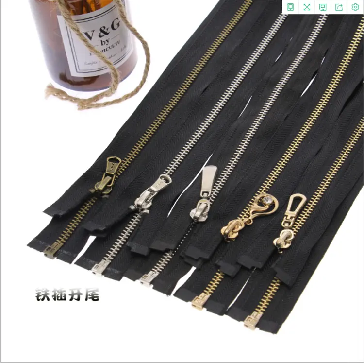 Factory direct sale open end brass zipper No 5 Different color slider zipper