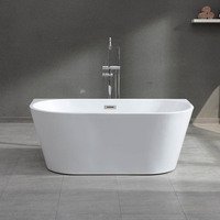 Baignoire autoportante en acrylique Gurgle, finition mate bleu marine
