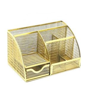 Small Office Desk Organizers Designer Cute Gold Desk Accessories Desk Organization Metal Gold Desktop Organizer - Product Image 5