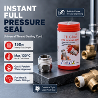 Pita Segel Ulir Pipa PTFE Sealant Ulir 50m Tali Putih untuk Pipa dan Fitting