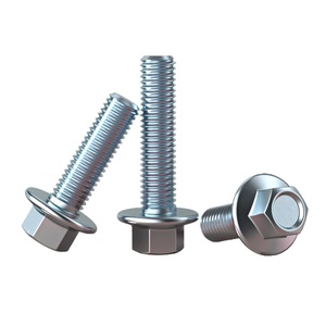 Tornillo hexagonal exterior de rosca completa con cabeza plana, acero al carbono clase 8.8, para apriete manual ligero - Product Image 1