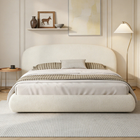 Lit de rangement de luxe moderne et lit moelleux avec design rembourré en tissu écologique pour mobilier de chambre à coucher