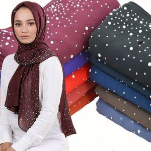 Women's Pure Color Muslim <b>Canvas</b> Chiffon Hijab Breathable Four Season - Product Image 1