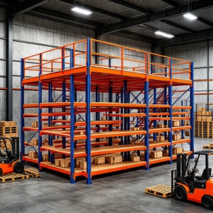Plateforme en acier pour entrepôt industriel à usage intensif, étagère en acier à plusieurs niveaux, plancher de stockage en acier pour solution d'économie d'espace en usine - Product Image 4