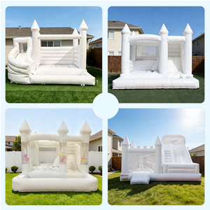 Kids White Moon Inflatable Moonwalk Water <strong>Jumper</strong> Bouncer Bouncy Castle Jumping Commercial Bounce House Party Rentals - Product Image 5