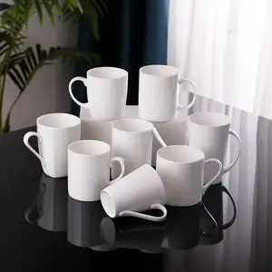 Tazza da caffè bianco bianco semplice con Logo personalizzato per la stampa di sublimazione minimalista nordico promozionale Hotel Restaurant