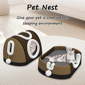 Prodigy PTN01 Factory Direct Custom Luxus Hochwertige Günstige Graue Plüsch Katzen höhle Schlaf betten Haustier haus für Innen katzen - Product Image 4