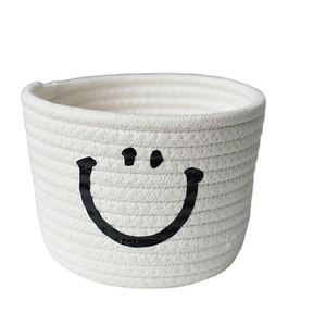 Cotton <b>rope</b> woven desktop key <b>storage</b> <b>basket</b>, handmade cross-border miscellaneous items organizer box, pure handmade rattan - Product Image 4