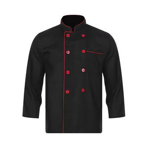 Veste de <span class=keywords><strong>barman</strong></span> unisexe à double boutonnage en soie gaufrée à manches longues, uniforme professionnel pour le service de bar - Product Image 2