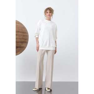 Sudadera Blanca para Mujer con Detalles de Pedrería, Manga Regular, Tejido de Punto 32117SWT - Product Image 5