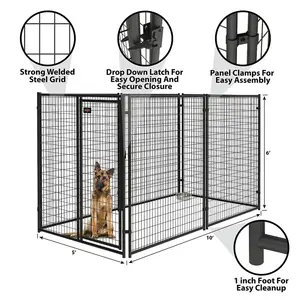 DIY Design Easy Install Black Popular Pre Assembled Kit Pet Cage Welded Metal Dog Crate Kennel Cage Dog