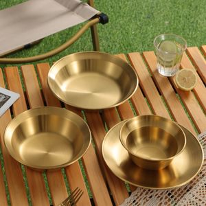 8個セット韓国ステンレス鋼食品ボウルカスタムゴールドとシルバー寿司ディッピングボウルレストラン用 - Product Image 3