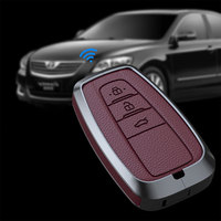 Étui de protection élégant en alliage et cuir avec boucle pour clé de voiture Toyota Camry Corolla RAV4 Land Cruiser Prado Crown – Accessoires