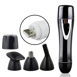 Depiladora Facial Eléctrica 4 en 1, Recortadora de Cejas y Nariz Sin Dolor, Chapada en Oro - Product Image 4