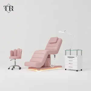 Turri Conjunto de Cadeiras de Massagem em Couro Hidráulico Rosa Profissional Spa Elétrica Beleza Facial Salão de Estética Cosméticos