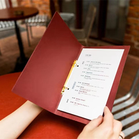 Conception de logo personnalisée, couvertures de menu en cuir véritable, porte-documents, cuir bronze/noir mat, restaurants, hôtels, standard