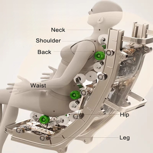 Luxuriöser Großer und Hoher 5D Ganzkörper-Massagesessel mit Schwerelosigkeit, Heizfunktion und 3D <span class=keywords><strong>Shiatsu</strong></span>-<span class=keywords><strong>Massage</strong></span> für Taille, Fuß und Kopf - Product Image 3