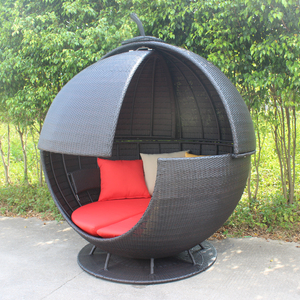Grand <span class=keywords><strong>lit</strong></span> rond en <span class=keywords><strong>rotin</strong></span> PE pour les loisirs en plein air, toutes saisons - Product Image 5