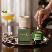 Ensemble de 3 flacons diffuseurs de luxe vides et de pots à bougies, parfum d'intérieur, huile parfumée, flacon en verre avec emballage boîte, flacon de parfum