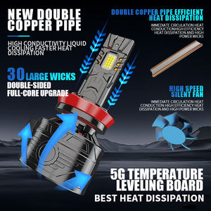 200w הוביל אור פנס קנבוס מפענח כפול נחושת צינור ערפל נורות עם מאוורר אוטומטי - Product Image 4