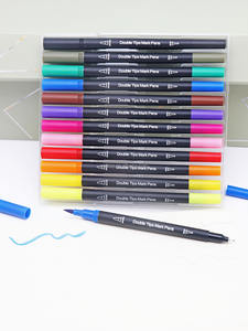 12 couleurs marqueurs d'art marqueurs de croquis double <span class=keywords><strong>pinceau</strong></span> stylo <span class=keywords><strong>feutre</strong></span> d'<span class=keywords><strong>alcool</strong></span> marqueurs de dessin permanents - Product Image 4