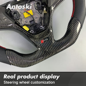 Volant sport en cuir perforé noir personnalisé avec fibre de carbone véritable pour <span class=keywords><strong>Chevrolet</strong></span> <span class=keywords><strong>Malibu</strong></span> XL <span class=keywords><strong>RS</strong></span> 2016-2023 - Product Image 5