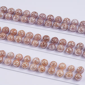 Perles baroques d'eau douce blanches naturelles 11-14 mm avec trous, accessoire de bijouterie DIY, planche avec couleur sur la planche - Product Image 2