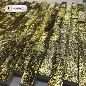 Vulcanica A Forma di Rettangolo Finitura Oro Mattonelle di Mosaico Della Parete Soggiorno Vulcanica Naturale Mosaico di Pietra - Product Image 5