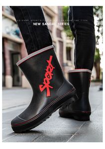 Botas de Lluvia para Hombre, Impermeables, Suaves, de Media Pantorrilla, Antideslizantes, para Cocina y Trabajo, Ligeras y Duraderas, de Goma - Product Image 4