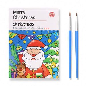 High Quality Christmas-Themed Graffiti Coloring Book for Children Water Color Paper Cover with Included Pens Christmas Gift - Product Image 2