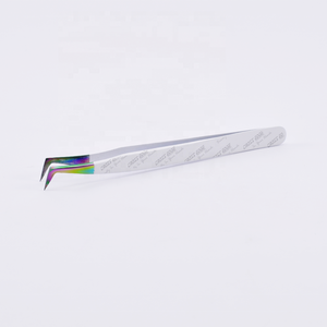 Rainbow Tip Russian Volume Eyelash Extension Tweezers Wholesale Private <b>Label</b> Eyelash Tweezers Manufacturer - Product Image 3