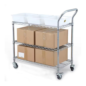 72x18x72 pulgadas equipo de almacenamiento sanitario de 5 capas Sistema de estante de malla de alambre cromado para Hospital estantería de alambre de acero al carbono - Product Image 4