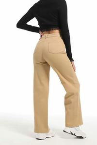 Jeans <span class=keywords><strong>de</strong></span> Mezclilla <span class=keywords><strong>de</strong></span> Pierna Recta para Mujer <span class=keywords><strong>de</strong></span> Alta Calidad, Nuevo Estilo Casual, Elemento <span class=keywords><strong>de</strong></span> Moda Sencillo, Lavado - Product Image 2