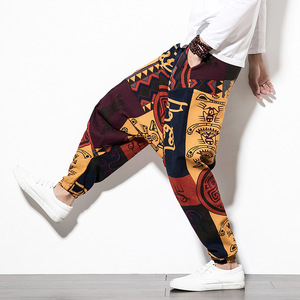 Vente en gros printemps/été 2025 nouvelle mode pantalons décontractés en coton et lin imprimés pour hommes pantalons <span class=keywords><strong>Harun</strong></span> multicolores - Product Image 6
